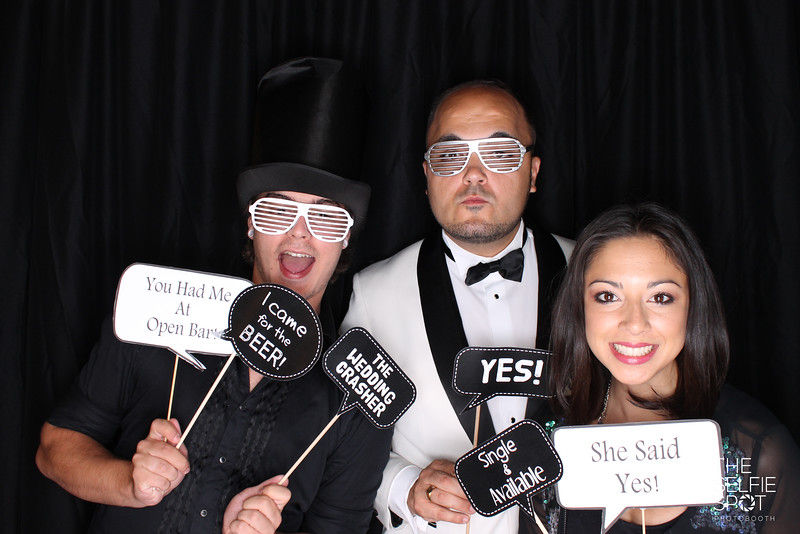 Photo booth with black backdrop